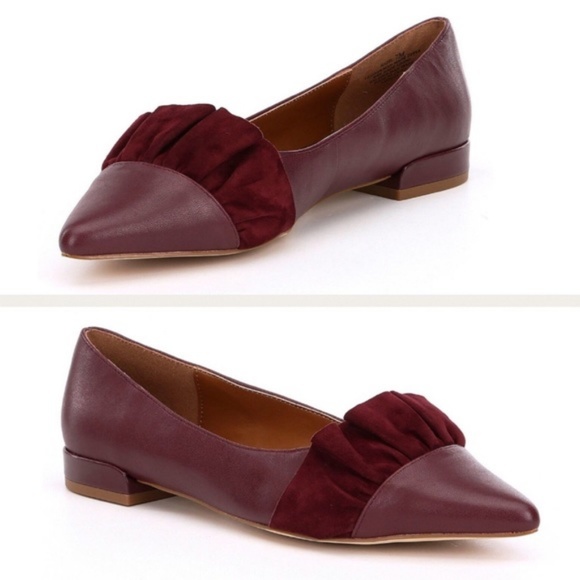 H by Halston  Burgundy Hazel Pointed Toe Flats - Picture 2 of 2